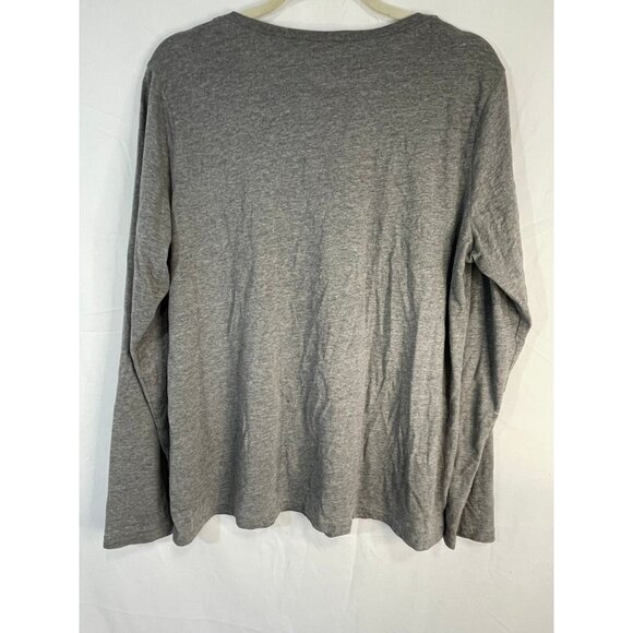 long sleeve gray shirt sheer floral polyester blend xl armpit to armpit 22" READ - Picture 6 of 6